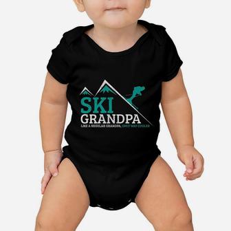 Ski Grandpa Funny Saying Grandfather Skiing Skier Gift Baby Onesie - Seseable