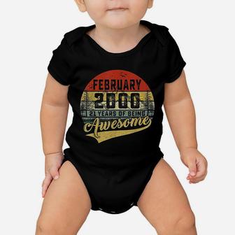 Vintage Retro February 2000 22nd Birthday Gift 22 Years Old Baby Onesie - Seseable