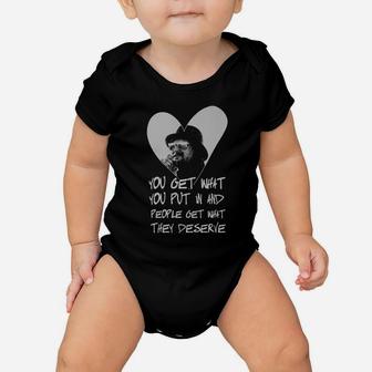 Vintage You Get What You Put In Rocker Quote Baby Onesie