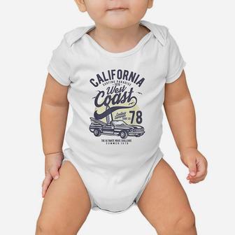 California West Coast Vintage Surf Beach Vacation Gift Baby Onesie