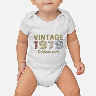 42nd Birthday Gift Retro Birthday Vintage 1979 Original Parts Baby Onesie - Seseable