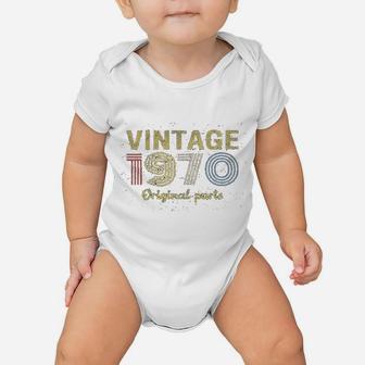 51st Birthday Gift Retro Birthday Vintage 1970 Original Parts Baby Onesie - Seseable