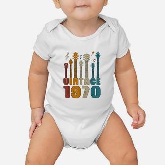 51st Birthday Gifts Vintage 1970 Guitarist Guitar Lovers Baby Onesie | Seseable UK