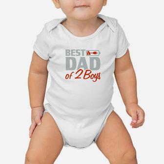Best Dad Of 2 Boys Gift For Fathers Day Premium Baby Onesie