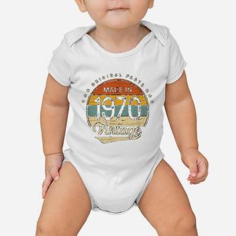 Classic Vintage 1970 Born In 1970 Retro 52nd Birthday Gift Baby Onesie - Seseable