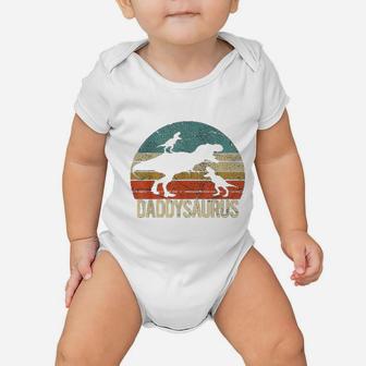Daddy Dinosaur Daddysaurus 2 Two Kids Christmas Gift For Dad Baby Onesie - Seseable