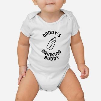 Daddys Drinking Buddy Funny Cute Baby Onesie - Seseable