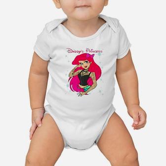 Daddys Girl Tattooed Modern Bold Strong Princess Baby Onesie - Seseable