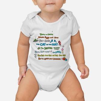 Dr Seuss Book Title Baby Onesie - Seseable