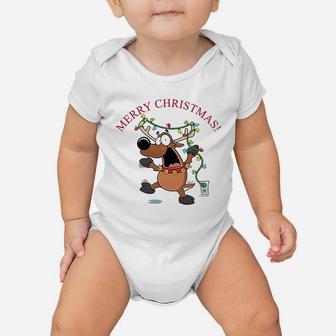 Funny Reindeer Christmas Baby Onesie