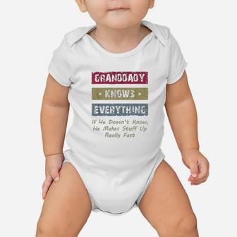 Granddaddy Knows Everything, best christmas gifts for dad Baby Onesie - Seseable
