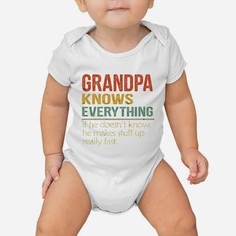 Grandpa Knows Everything Vintage 2020 Baby Onesie - Seseable