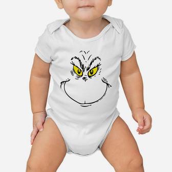 Grinch Face Grinch Christmas Baby Onesie - Seseable