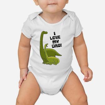 I Love My Dad With Baby And Daddy Toddler Baby Onesie - Seseable