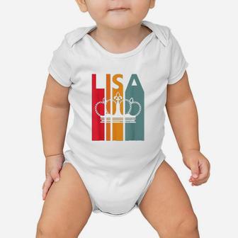 Lisa Gift Idea For Girls Women Retro First Name Vintage Lisa Baby Onesie - Seseable