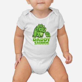 Mens Daddy Saurus Funny Daddysaurus Dinosaur Gift For Dad Baby Onesie - Seseable