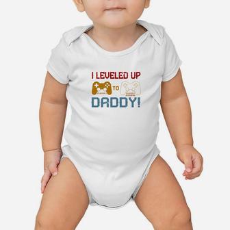 Mens I Leveled Up To Daddy Fathers Day Gifts For Men Premium Baby Onesie