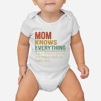 Mom Knows Everything Vintage 2020 Baby Onesie - Seseable