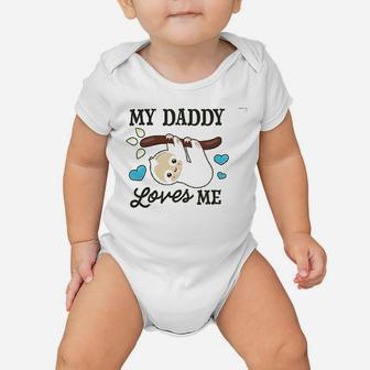 My Daddy Loves Me With Sloth, dad birthday gifts Baby Onesie - Seseable