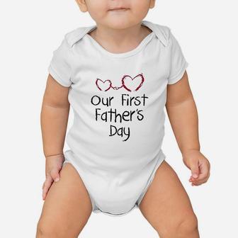 Our First Fathers Day Dad Baby Matching Set Baby Onesie - Seseable