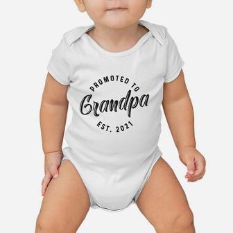 Promoted To Grandpa 2021 Funny New Baby Family Graphic Baby Onesie - Seseable