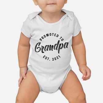 Promoted To Grandpa 2021 Funny New Baby Family Graphic Baby Onesie - Seseable