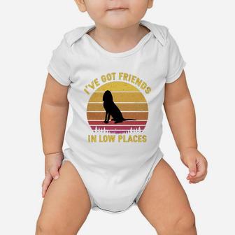 Vintage Bloodhound I Have Got Friends In Low Places Dog Lovers Baby Onesie - Seseable