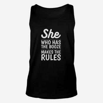 She Who Has The Booze Makes The Rules Funny Bartender Shirt