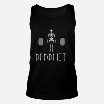 Skeleton Dead Lift Funny Halloween Lifting Weights Men Women Tank Top