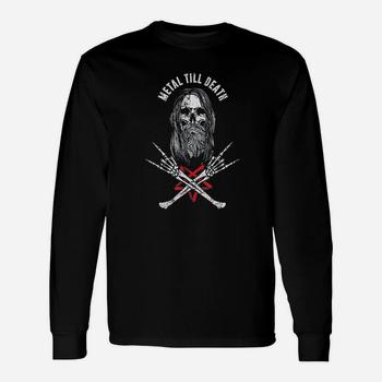 Rock Heavy Metal Till Death - Bearded Skull Metalhead Shirt Rock Heavy Metal Till Death - Bearded Skull Metalhead Shirt