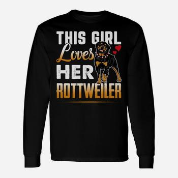 Funny Rottweiler Tshirt This Girl Loves Her Rottweiler Dog Funny Rottweiler Tshirt This Girl Loves Her Rottweiler Dog