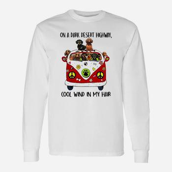 On A Dark Desert Highway Cool Wind In My Hair Dachshund Tee