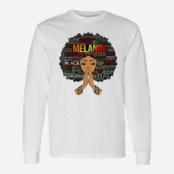 Melanin Words Art T-Shirt Afro Natural Hair Black Queen Gift