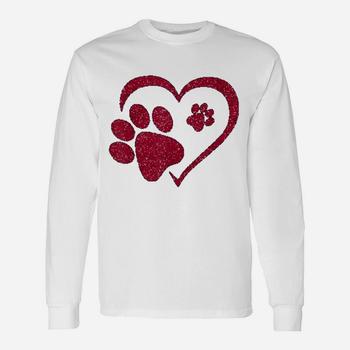 Paw Print Heart Dog Cat Owner Lover Girl Valentine Day Shirt