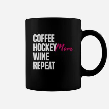 Funny Hockey Shirt-Coffee Hockey Mom Wine Repeat T Shirt Funny Hockey Shirt-Coffee Hockey Mom Wine Repeat T Shirt