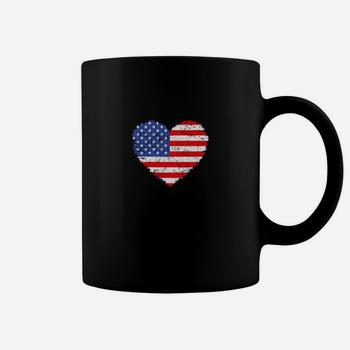 Usa Flag Heart T Shirt 4th July Red White Blue Stars Stripes