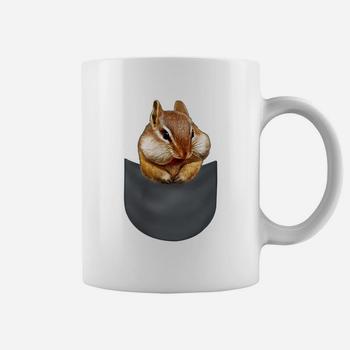 T-Shirt - Cute Chipmunk Hanging Out In Pocket, Squirrel T-Shirt - Cute Chipmunk Hanging Out In Pocket, Squirrel
