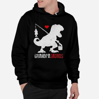 Mens Grandpasaurus Rex Tshirt Funny Papa Saurus Dino Fishing Gift