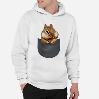 T-Shirt - Cute Chipmunk Hanging Out In Pocket, Squirrel T-Shirt - Cute Chipmunk Hanging Out In Pocket, Squirrel