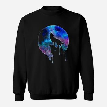 Full Moon T-Shirt Howling Wolf Galaxy Psychedelic Watercolor Full Moon T-Shirt Howling Wolf Galaxy Psychedelic Watercolor