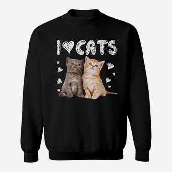 I Love Cats I Love Kittens Cat Lover Long Sleeve T-Shirt