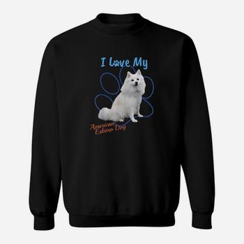 I Love My American Eskimo Dog Dog Lover Paw Print T-Shirt!