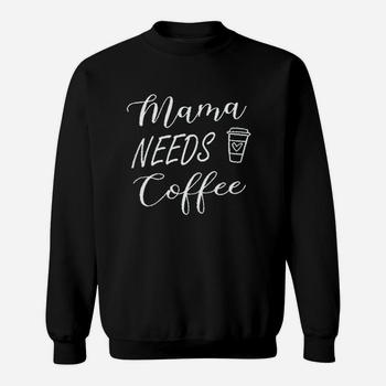 "Mama Needs Coffee" Graphic Tee - Women's Funny T-Shirt, Cotton Blend Short Sleeve Top - View #2