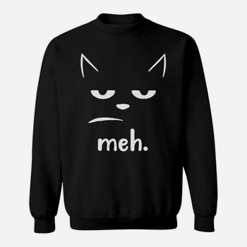 Sarcastic And Funny Meh Halloween Cat T-Shirt