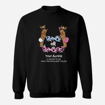Prince Or Princess Auntie Ethnic Gender Reveal T-Shirt Prince Or Princess Auntie Ethnic Gender Reveal T-Shirt