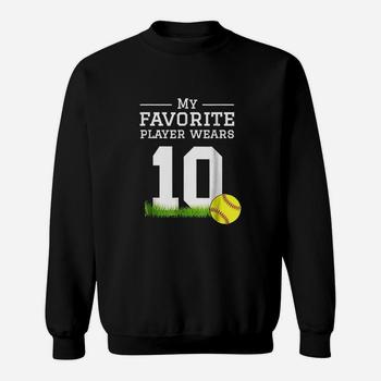 Softball Number 10 Fan Shirt Mom Dad Grandma Sister Tee Softball Number 10 Fan Shirt Mom Dad Grandma Sister Tee