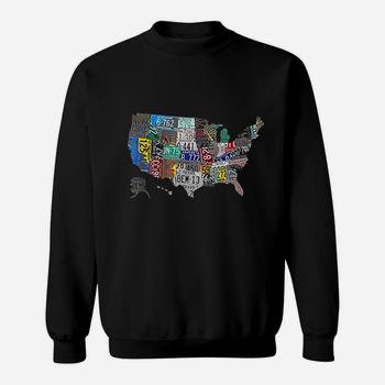 Us American United States Map Flag License Plate Art T-Shirt Us American United States Map Flag License Plate Art T-Shirt