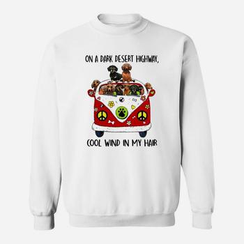 On A Dark Desert Highway Cool Wind In My Hair Dachshund Tee