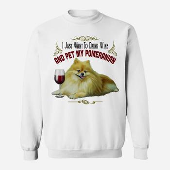 Pomeranian Dog Pom And Wine Funny Pomeranian Gifts T Shirt Seseable UK