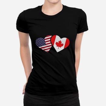Canada Usa Flag T Shirt Heart Canadian Americans Love Cute Canada Usa Flag T Shirt Heart Canadian Americans Love Cute